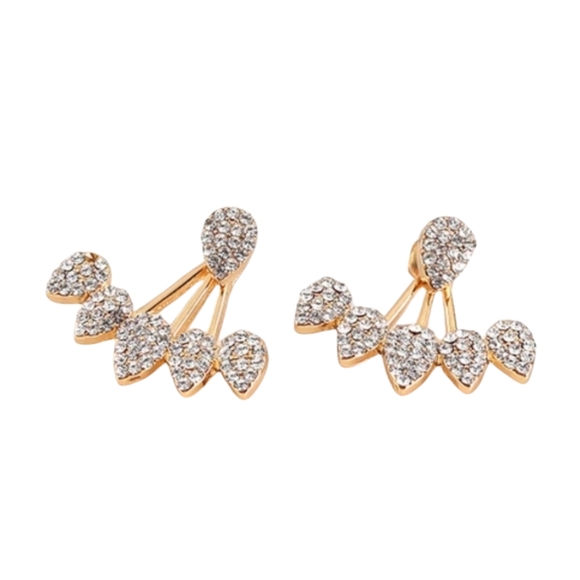 Rhinestone Ear Jacket Earrings - Picture 1 of 4
